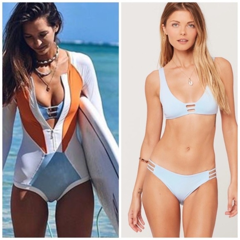 Sparkly light blue L*space bikini S